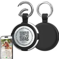 AirTag Case Keychain, IPX8 Waterproof Air Tag Holder with QR Code Silicone AirTags Cases GPS Item Finders Pet Dog Accessories
