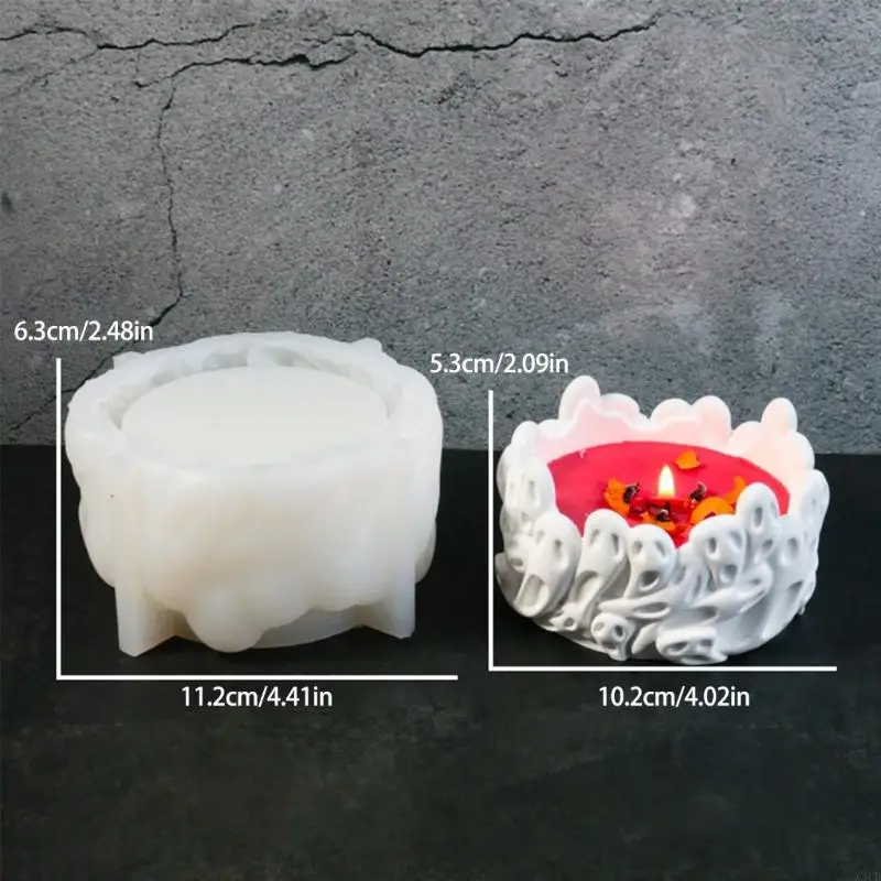 قوالب قاعدة شمعة شكل جمجمة لصياغة شمعدانات X3UD