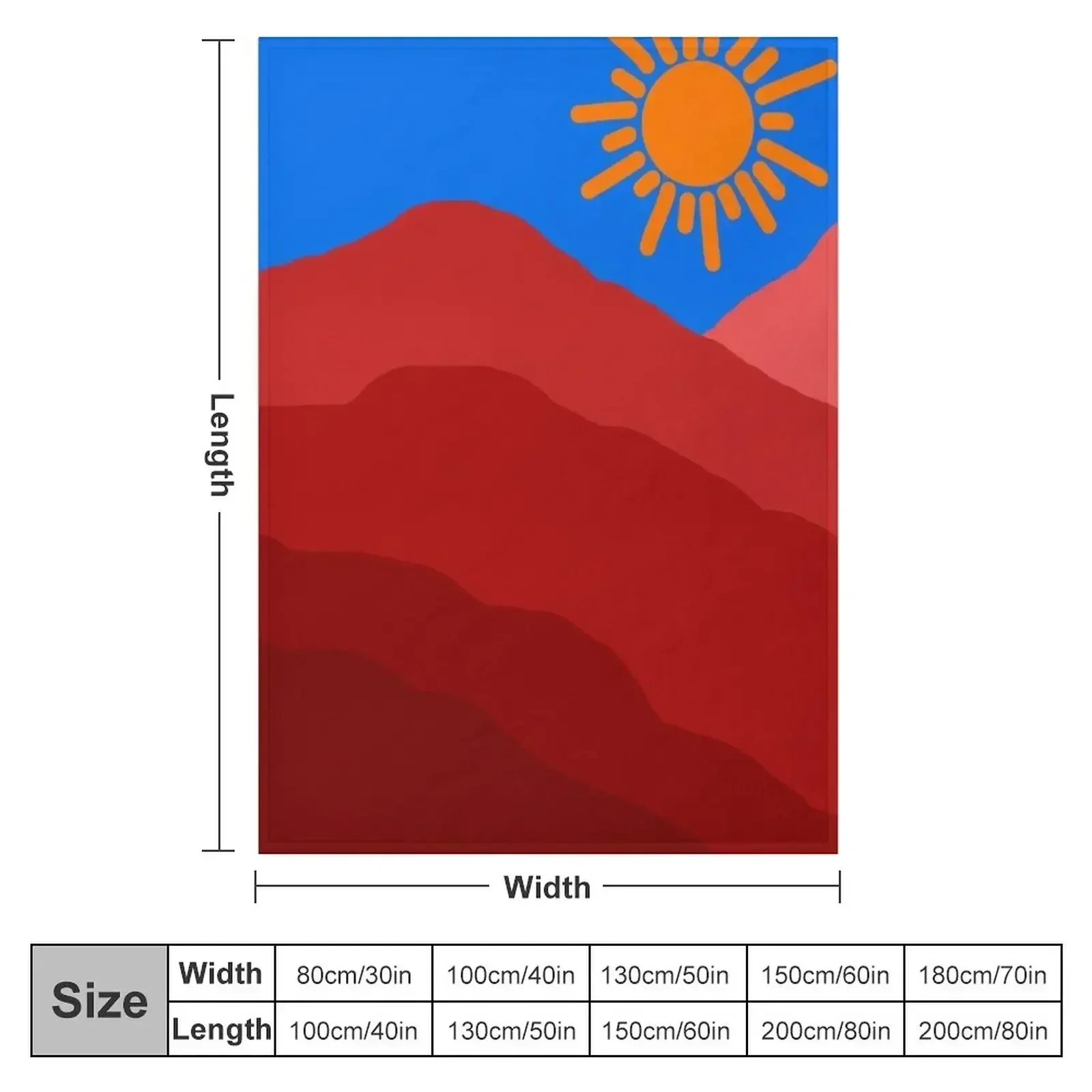 watercolor mountain wave and sun Art sticker Throw Blanket couch cozy soft plush fuzzy picnic outdoor blanket