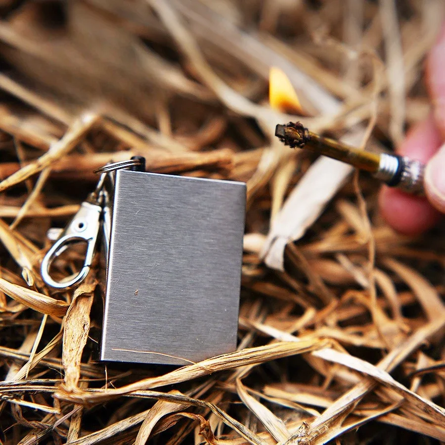 Outdoor Keychain Million Matches Waterproof Creative Ignition Safety Match Stick Stainless Steel Lighter Personalized Wholesale