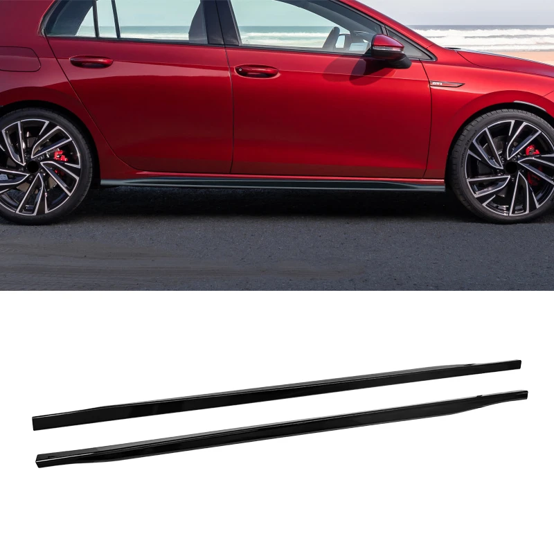 

ABS black Side Skirts Extensions For VW volkswagen golf 8 MK8 GTI 2021 2022 2023 body kit
