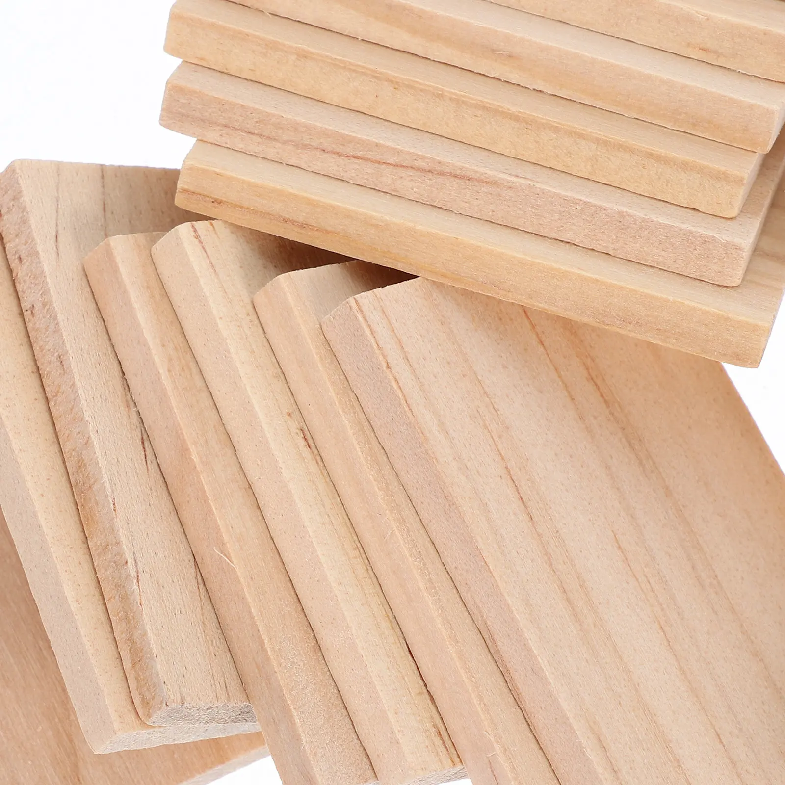 Wooden Learning Blocks for Kids 50Pcs Blank Unfinished Plaques Halloween Christmas DIY Crafts