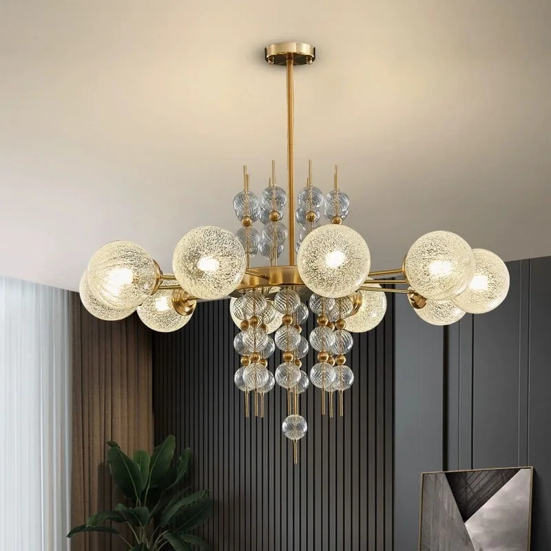 

American Classic Glass Ball LED Pendant Light 2025 Modern Chandelier Lustres for Living Room kitchen Island Home Decor Luminaria