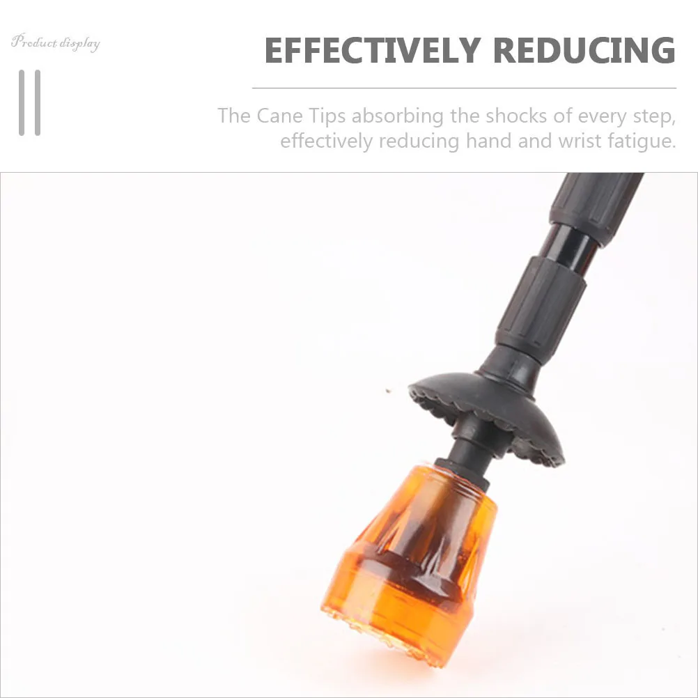 

6Pcs Non-Skid Crutch Tips Replacement Rubber Cane Tips Shock Absorbing Trekking Pole Foot Covers Durable Walking Stick