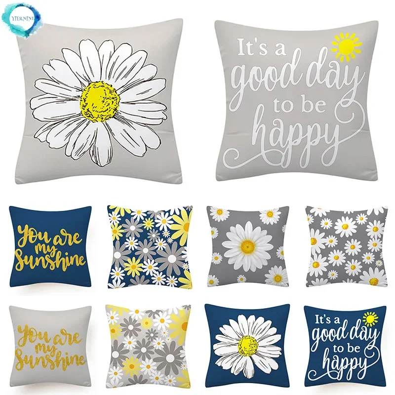 

45*45cm Flower Letter Print Cushion Cover Ployster Throw Pillows sofa Home Decor Pillower Cover Decorative Pillowcase