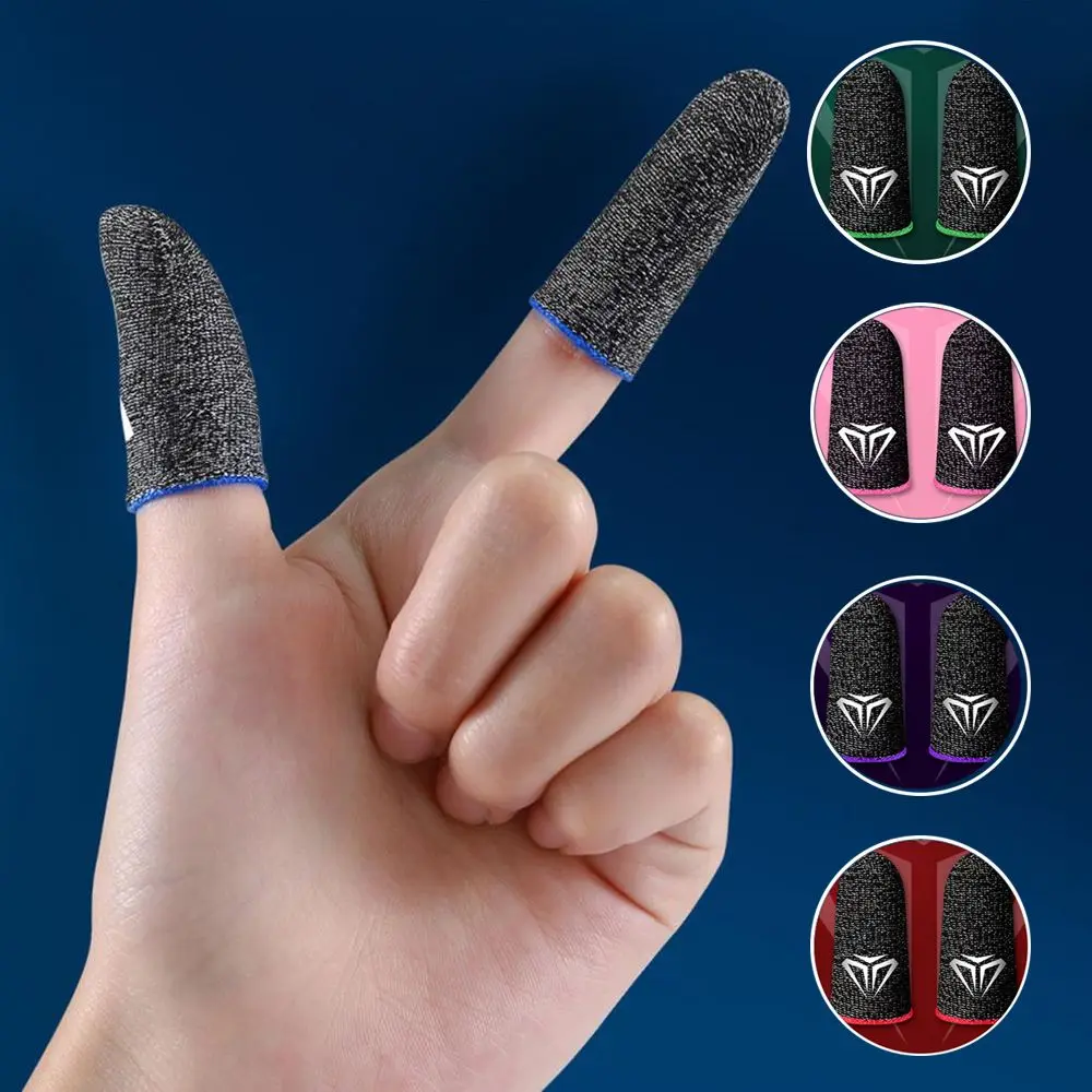 1 Pair Mobile Sweatproof Breathable Finger Cots Game Fingertip Gloves Touch Screen Anti-slip