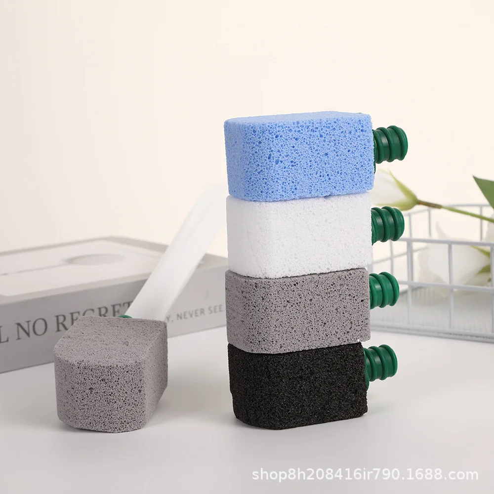 

Щетка для чистки унитаза из пемза, прочная щетка для чистки ванной комнаты с 10-сменной насадкой, аксессуар для бытового чистящего инструмента