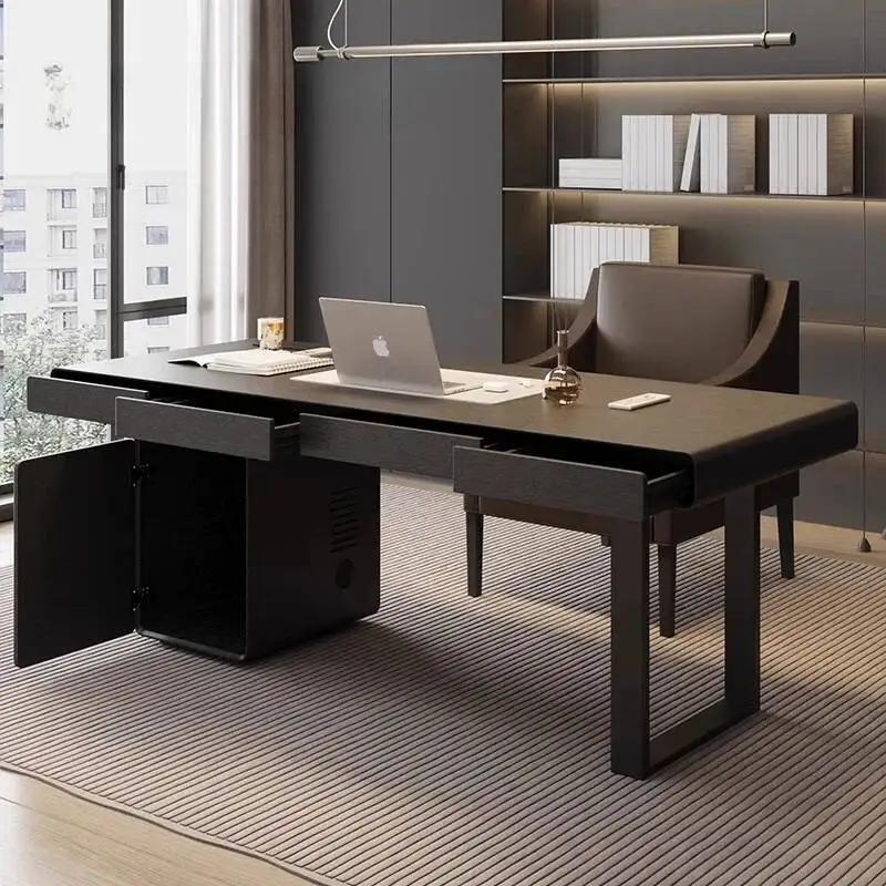 

Modern Office Designer Student Desks Black Luxury Drawers Large Writing Computer Desk Conference Mesa De Trabajo Hotel Furniture