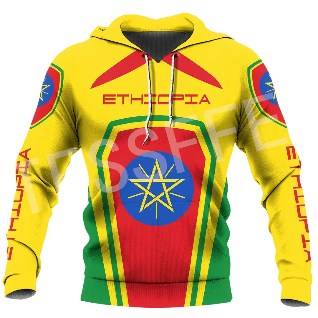 NewFashion Africa Country Flag Ethiopia Rastafari Lion Tattoo Retro 3DPrint Harajuku Casual Streetwear Pullover Jacket Hoodies X