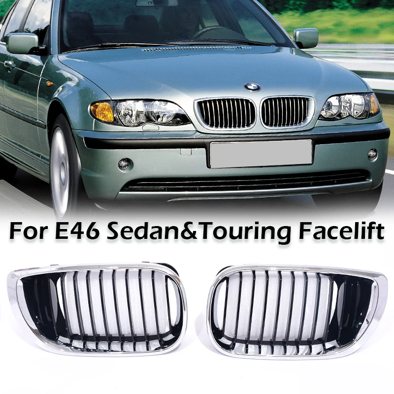 

Решетка почек с одной планкой, хромированная, серебристая, глянцевая, черная, карбоновая, цвет M, гриль для BMW 3 серии E46 Facelift Sedan Touring 2002-2005 гг.