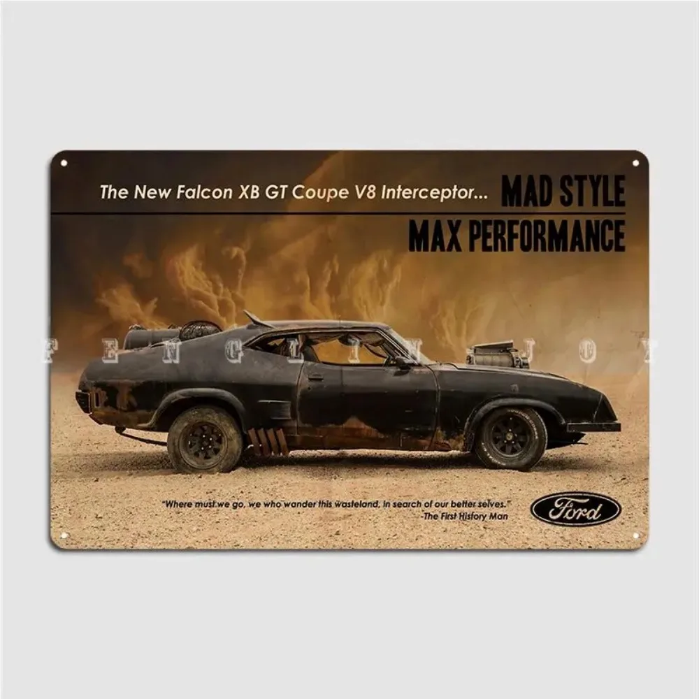 Mad Max Interceptor Metal Sign Wall Decor Club Bar Retro Pub Tin Sign Poster