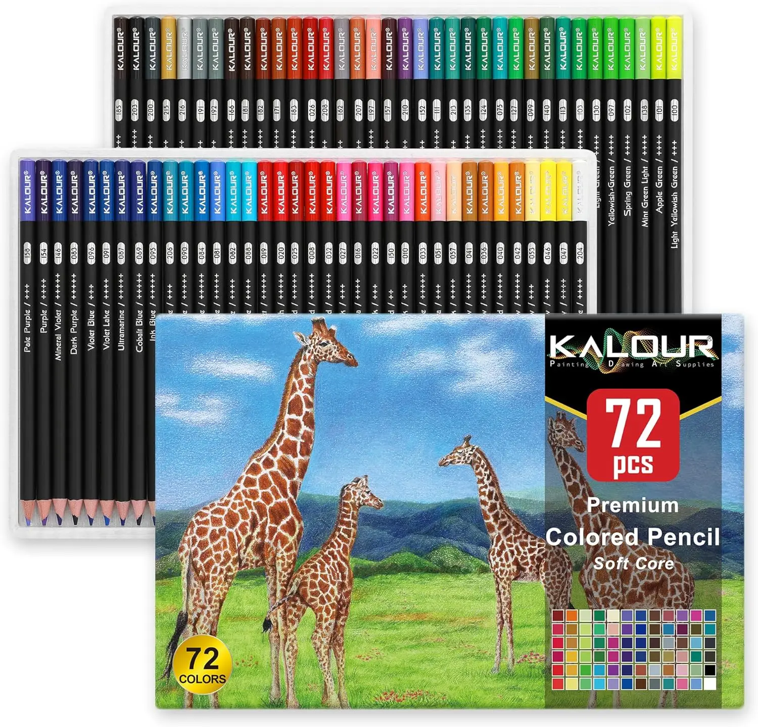

72 Soft Core Colored Pencils Set for Drawing, Blending & Shading - Ideal Gift for Artists & Beginners