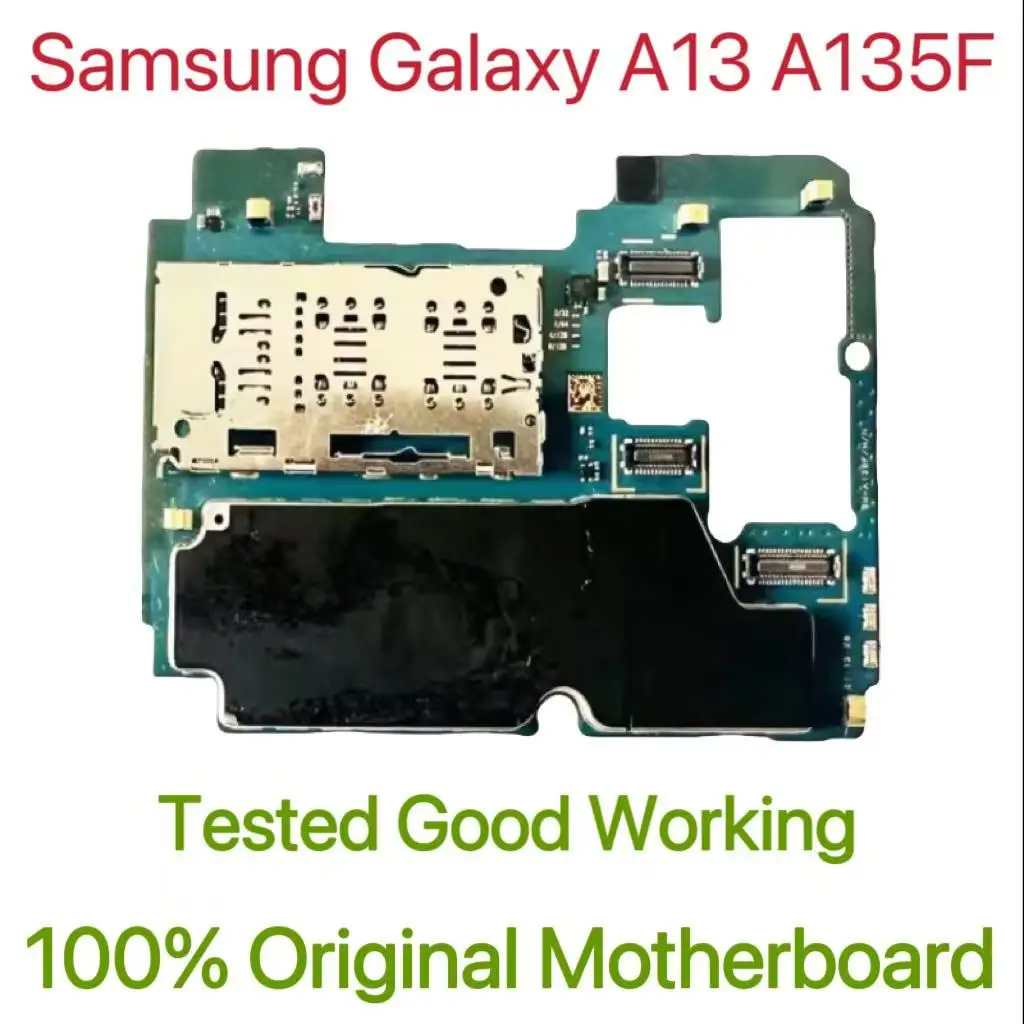 Original Unlocked Main Board For Samsung Galaxy A13 A135F 5G Mainboard Motherboard Unlocked With Chips Circuits Flex Cable