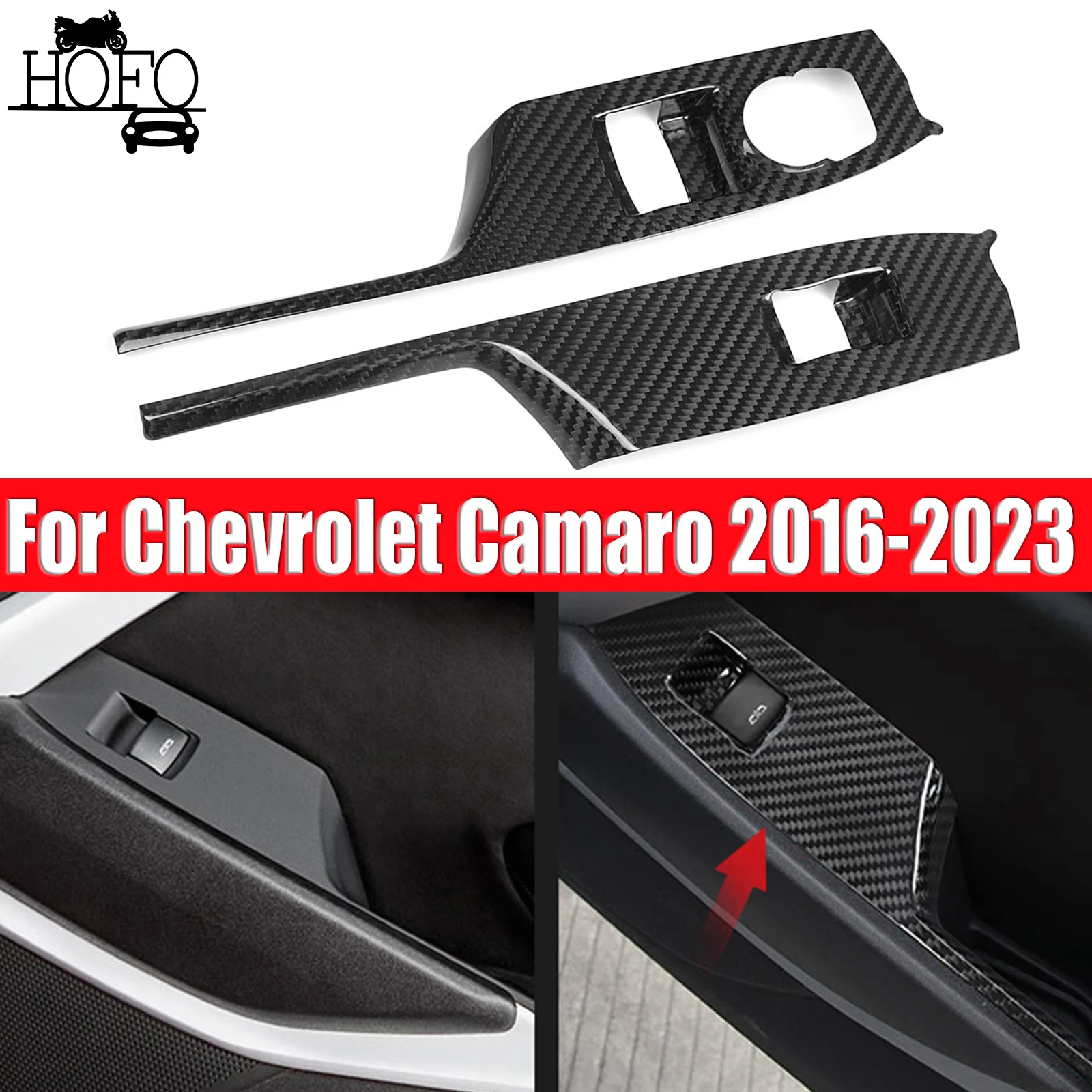 

2PCS/Set Car Window Lift Lock Switch Panel Trim For Chevrolet Camaro 2016-2023