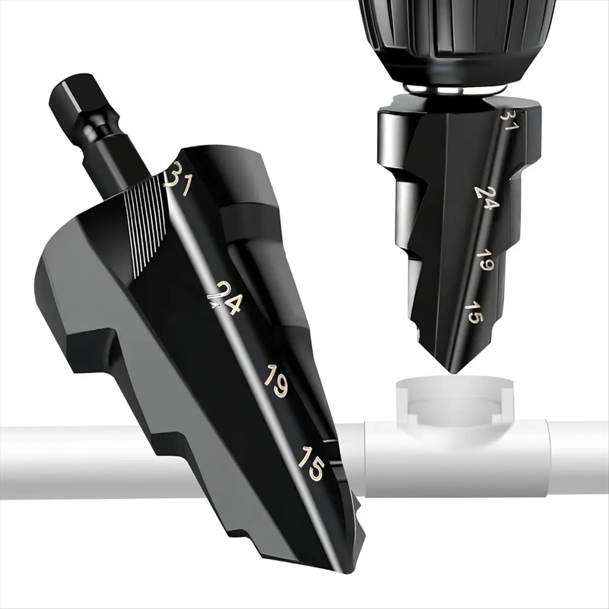 COFA  PPR Lifting Stepped Drill Bit Reamer Drill Set for 15 to 31mm Pipes - 1/4 Hex Shank Quick Change Tool Kit 1PCS