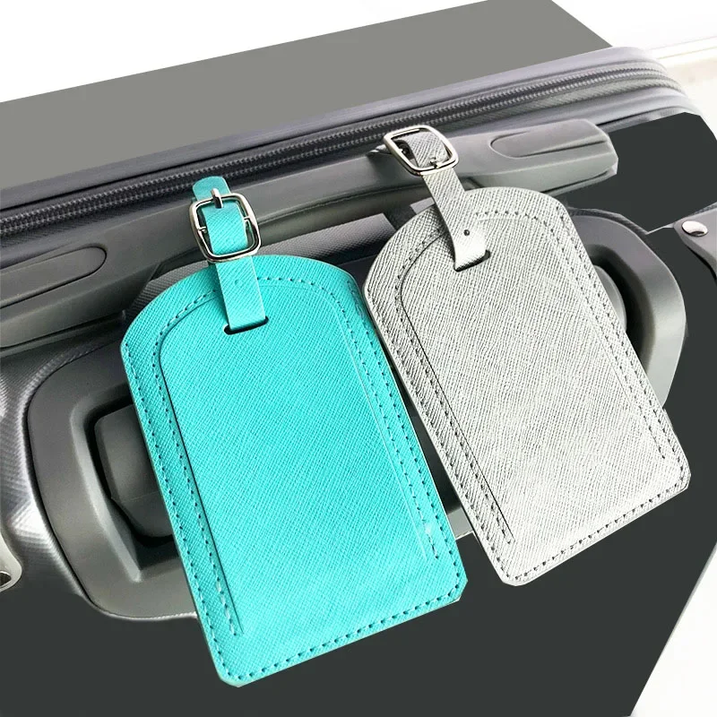 1PC Portable Luggage Tags PU Leather Suitcase Identifier Label Baggage Board Bag Tag Name ID Address Holder Travel Passport Card