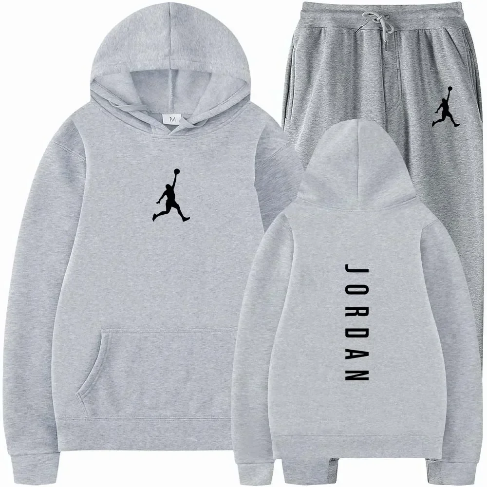 Men's 2026 High-quality Sportswear Sweatshirt + Sweatpants Fashionable Sportswear Sweatshirt Set for Spring and Autumn