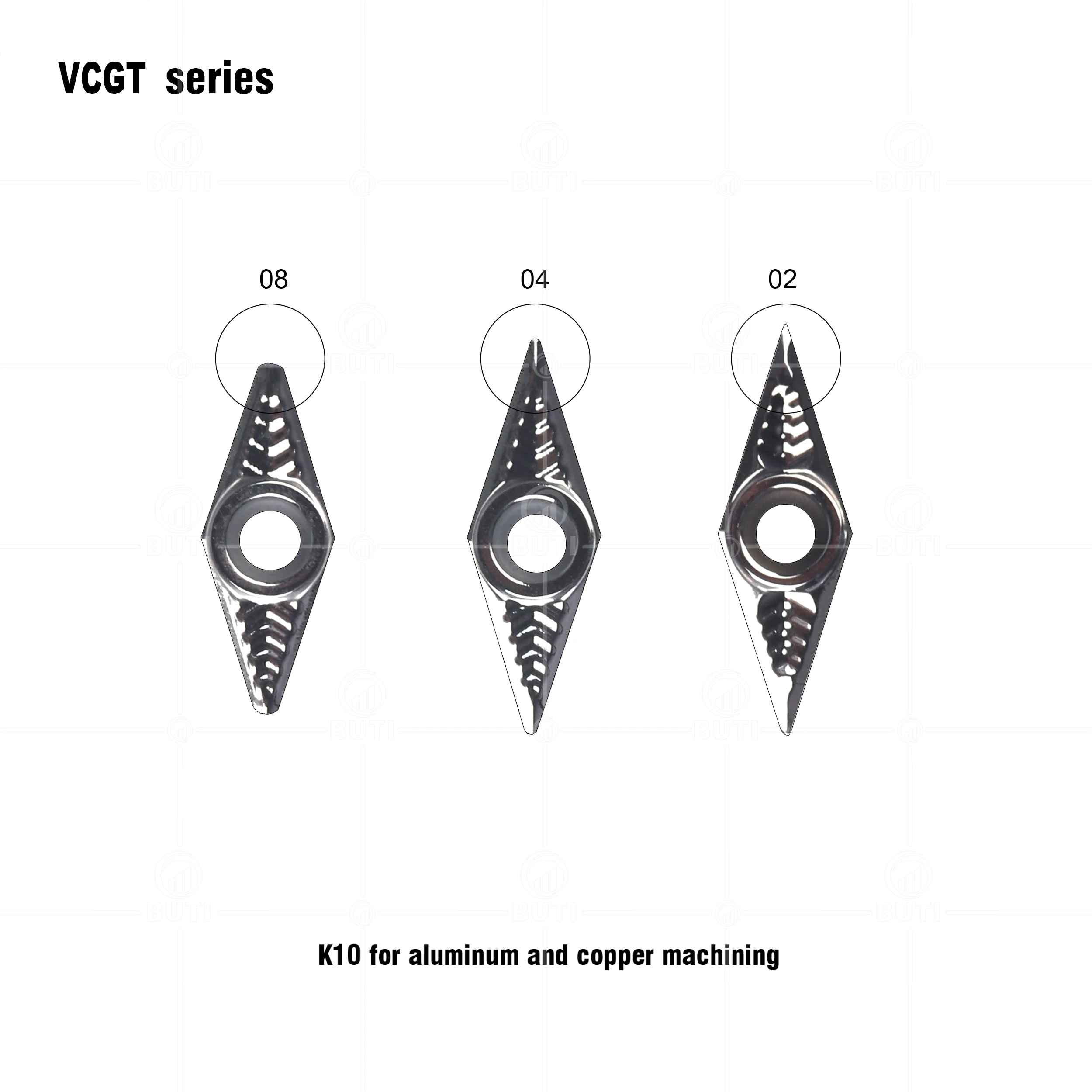 Imagem -05 - Deskar 100 Original Vcgt110304 Vcgt160404 Vcgt160408 Vcgt160402 al K10 Cnc Torno Ferramenta Carboneto Lâmina de Torneamento Cortador para Alumínio