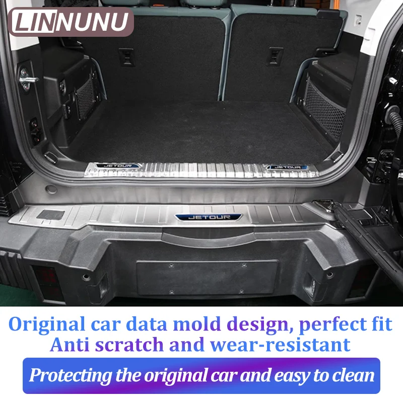 LINNUNU For Chery Jetour T2 Traveller Car Styling Stainless Steel Rear Bumper Protector Sill Trunk Guard Tread Plate Accessories