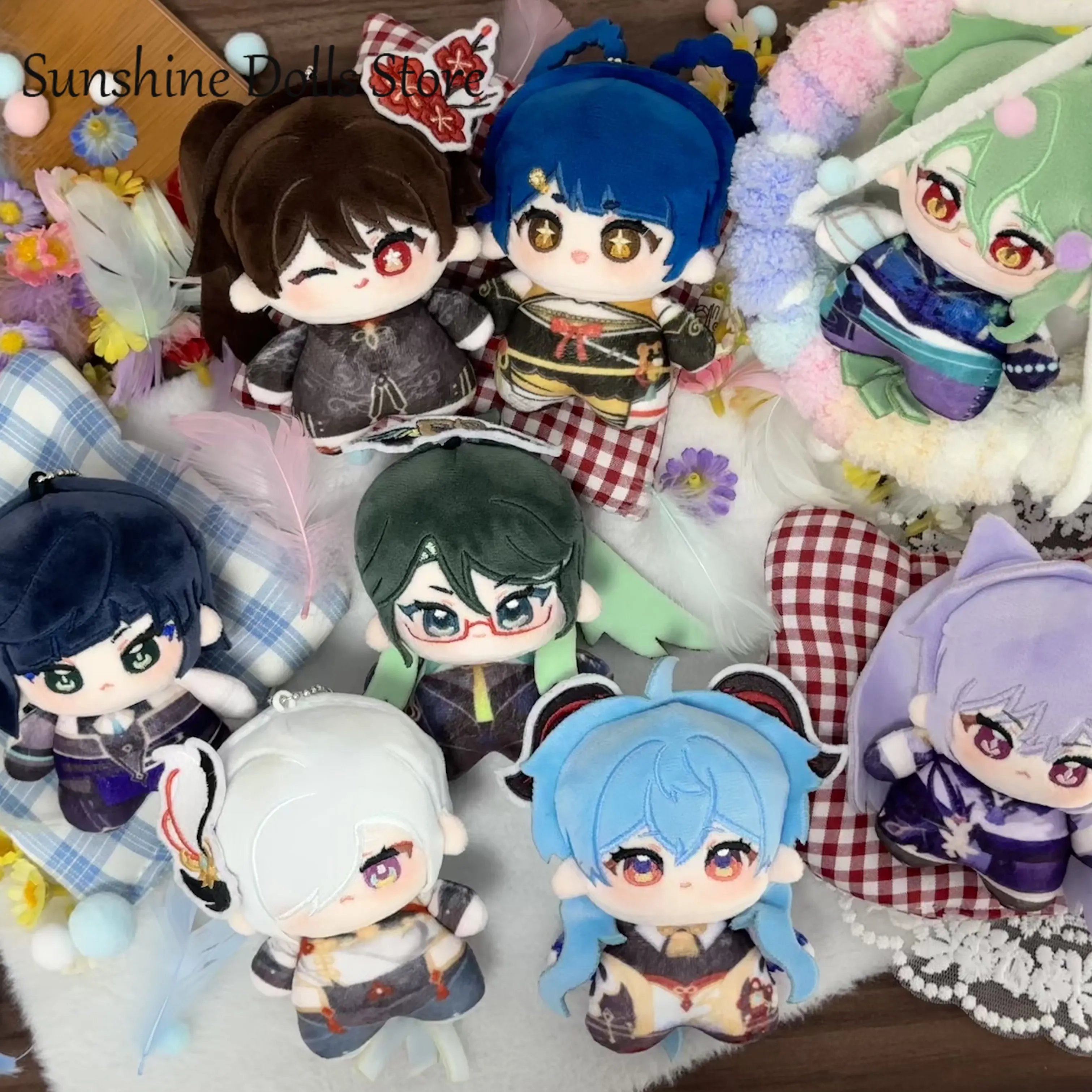 

Cute Anime Genshin Impact Baizhu Yelan Xianyun Shenhe Xiangling Plush Cotton Doll Toy Plushie Printed Nunu Body Pandant 10cm