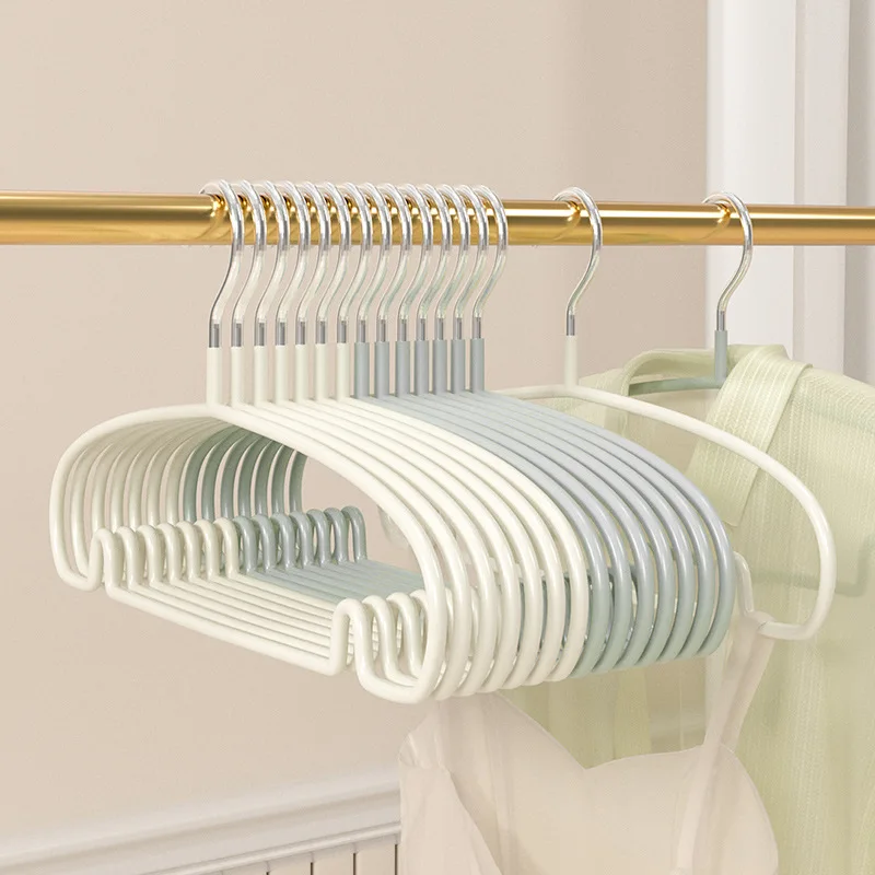 

10pcs/set Dip plastic anti slip thickened clothes hanger Clothing store, dormitory, home use, traceless clothes hanging
