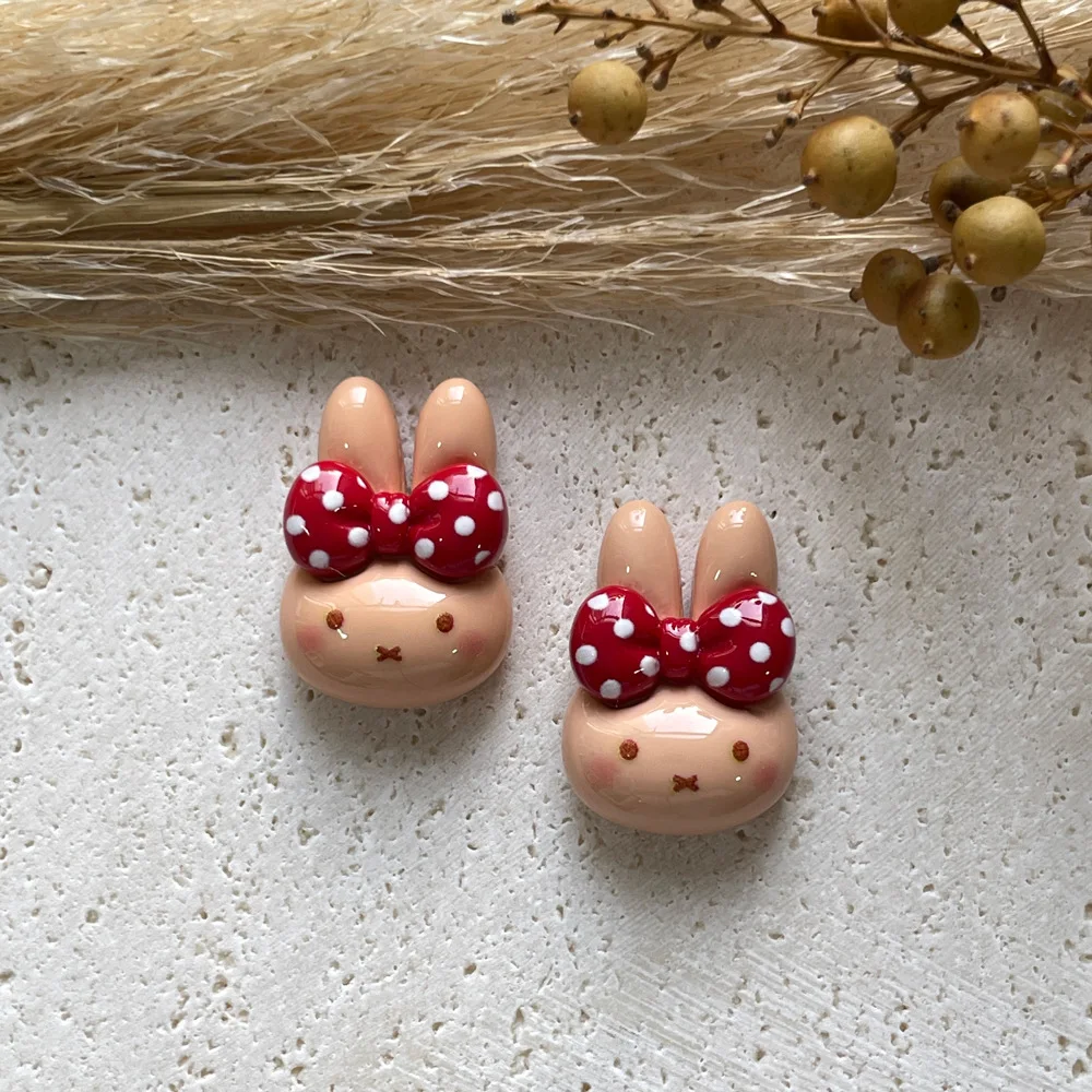 10/20/40pcs Miffy Kawaii Cartoon Resin Accessories DIY Phone Cases Holes Shoe Buckles Hair Accessories Decorative Materials Toy