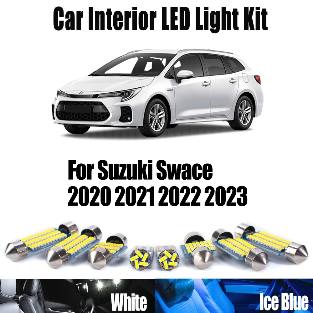 12Pcs LED Interior Map Dome Trunk Vanity Mirror Ceiling Light Kit Canbus For Suzuki Swace 2020 2021 2022 2023 Number Plate Bulbs