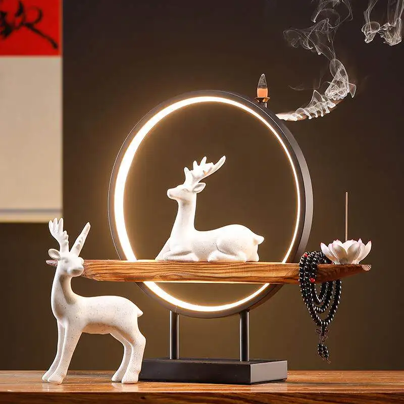 Quemador de Incienso Eléctrico de Lujo para Sala de Estar, Quemador de Incienso de Cerámica Moderno, Porta Incienso Chino, Decoración para el Hogar