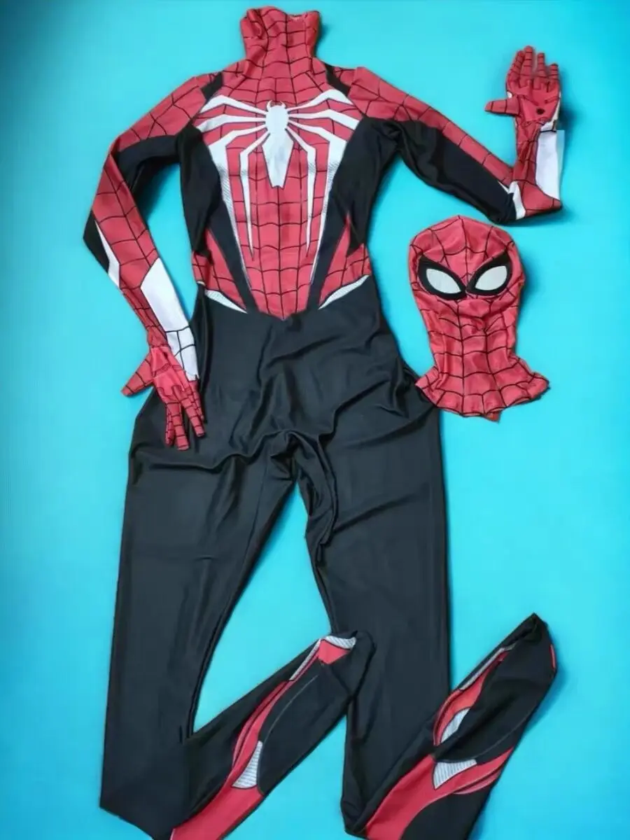 Avançado Super-herói Cosplay Traje para Adultos, 3D Impresso Spandex, Black Halloween Bodysuits, Meninos, PS5