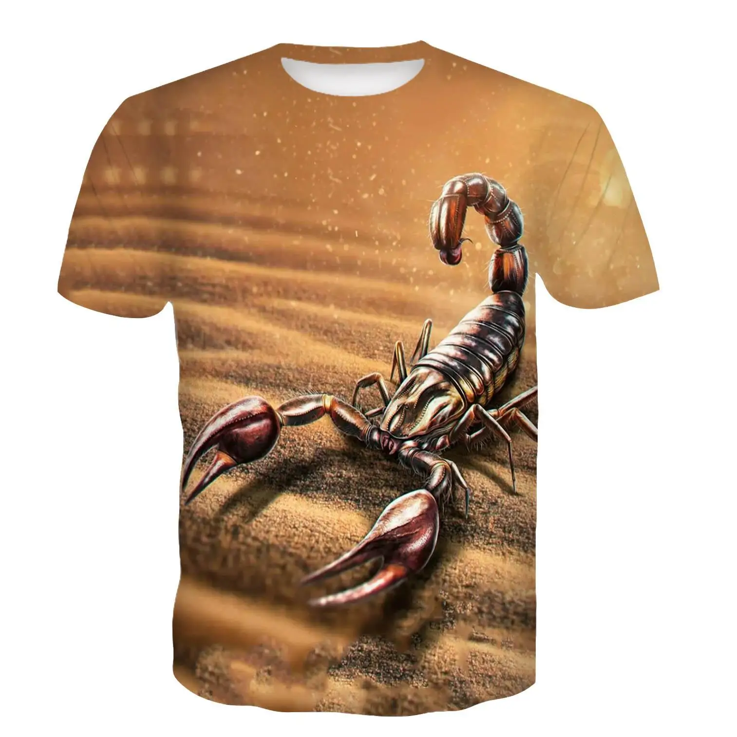 New Summer Funny Scorpion 3d Printing Men Ladies Kids Short Sleeve Hip Hop Streetwear Breathable Lightweight Tops Fitness