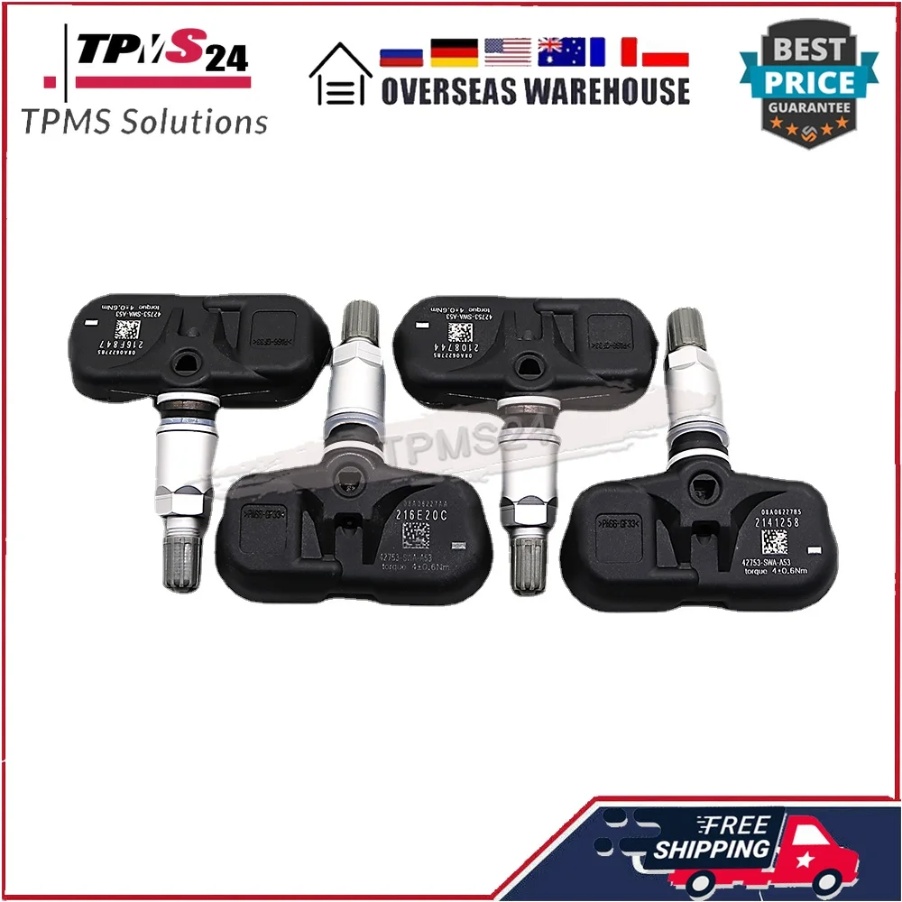 4PCS  For HONDA Accord CRV S2000 315MHz TPMS SENSOR TIRE PRESSURE SENSOR 42753-SWA-A53 42753-SWA-316 42753-SWA-306 42753-SWA-A52