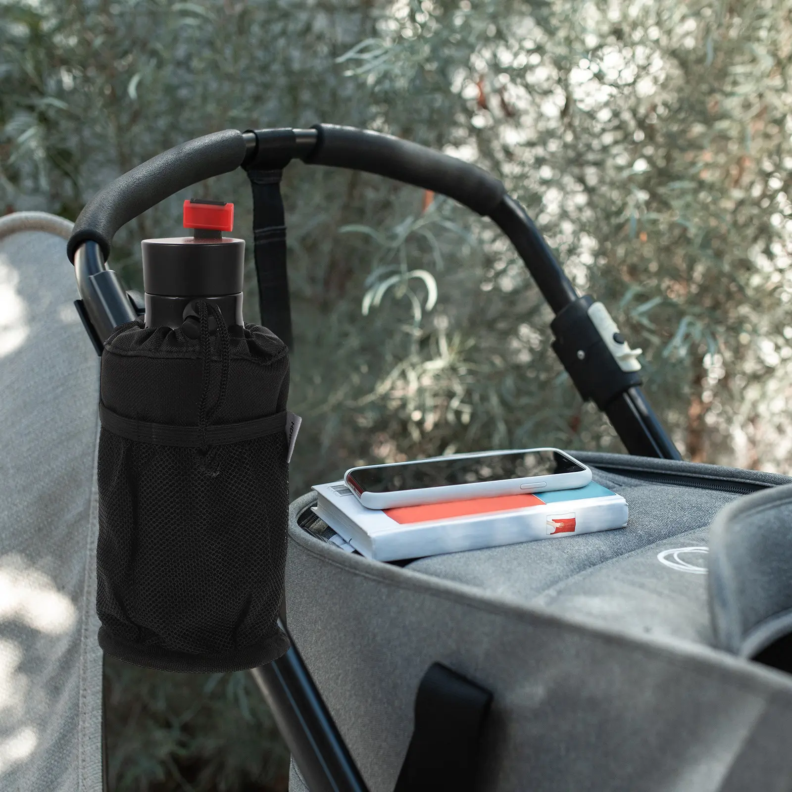 

Держатель для стакана на коляску, портативная вакуумная подставка для детских бутылочек, подставка для бутылок с водой, для велосипеда, самоката, тележки для покупок, из ткани Оксфорд, 1 шт.