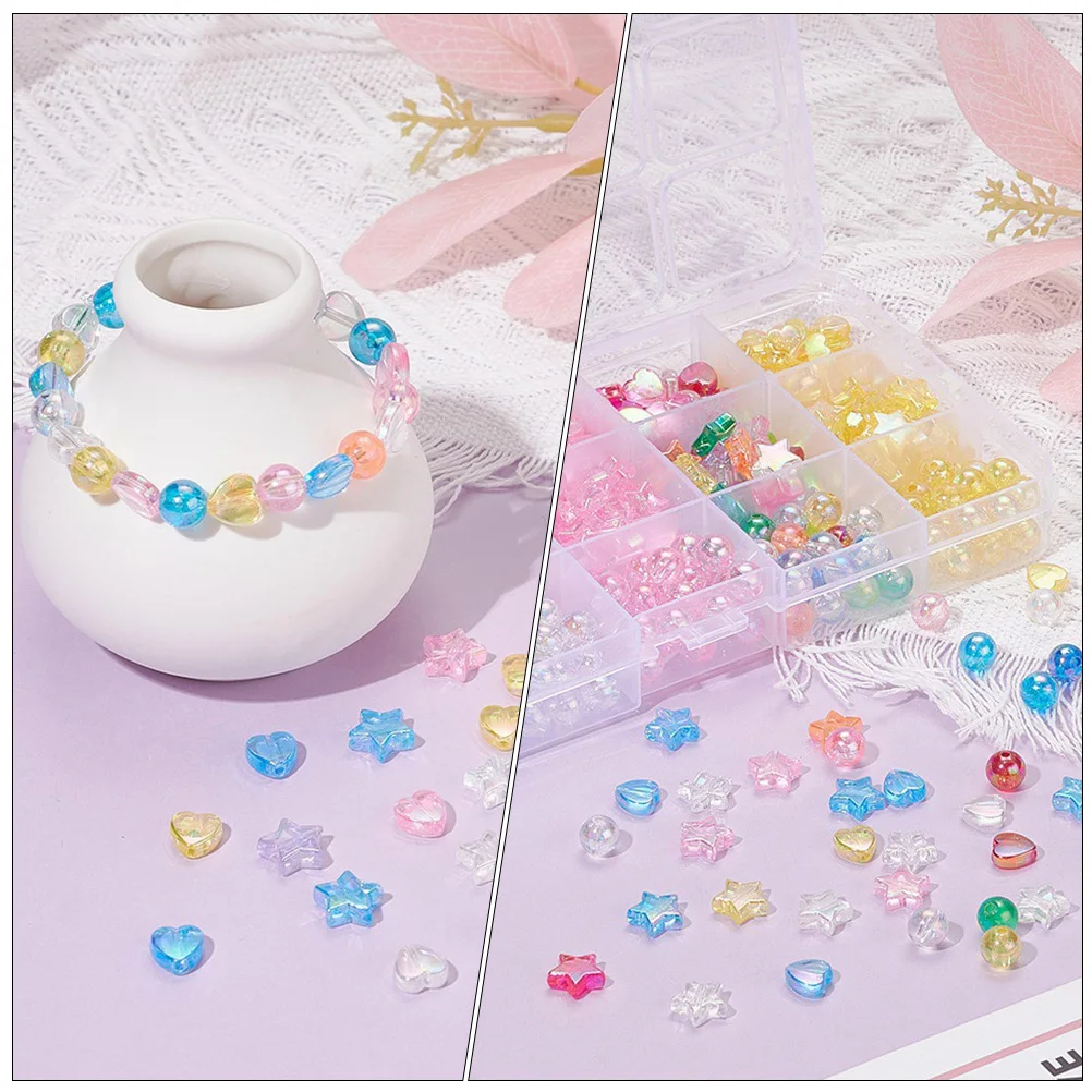 

DIY Acrylic Beads Necklace Spacer Small Hole Loose Crafts Premium Material Wear Resistant Durable Jewelry Heart Shape Charms