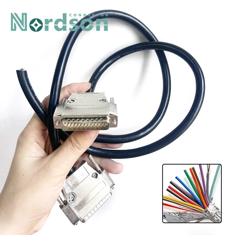 DB9 DB15 DB25 RS232 24AWG Connector Cable 9/15/25 Pin Soldering-free Signal Line Male Female Serial Port Plug Shielded Data Wire