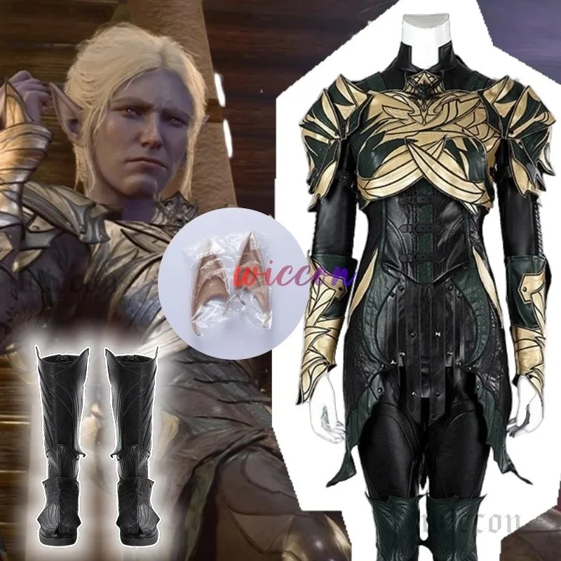 Minthara-Juego de Cosplay Baldur3Gate, disfraz de alta calidad, conjunto bonito de zapatos, chaleco, armadura de hombro, uniforme de fiesta de Halloween, 6, a'3.k;8