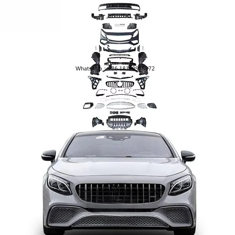 CLY Car Body Kit for S Class Coupe Upgrade S65 AMG Body Kit for S-coupe W217 S320 S400 S450 Bumper Grille Diffuser