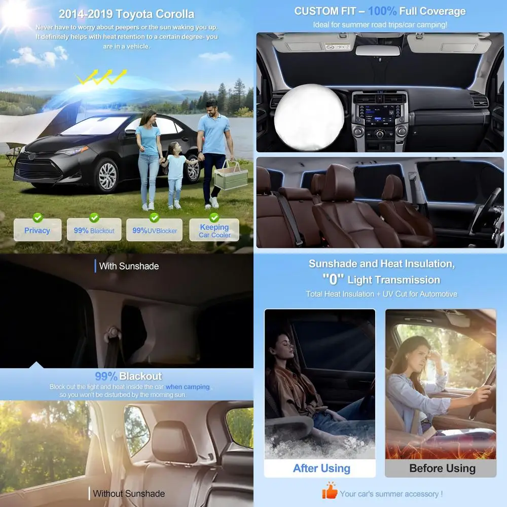 

Автомобильные оконные шторы для моделей 2014-2019, полная защита от солнца, блокировка УФ-излучения, конфиденциальность и затемнение для кемпинга на открытом воздухе