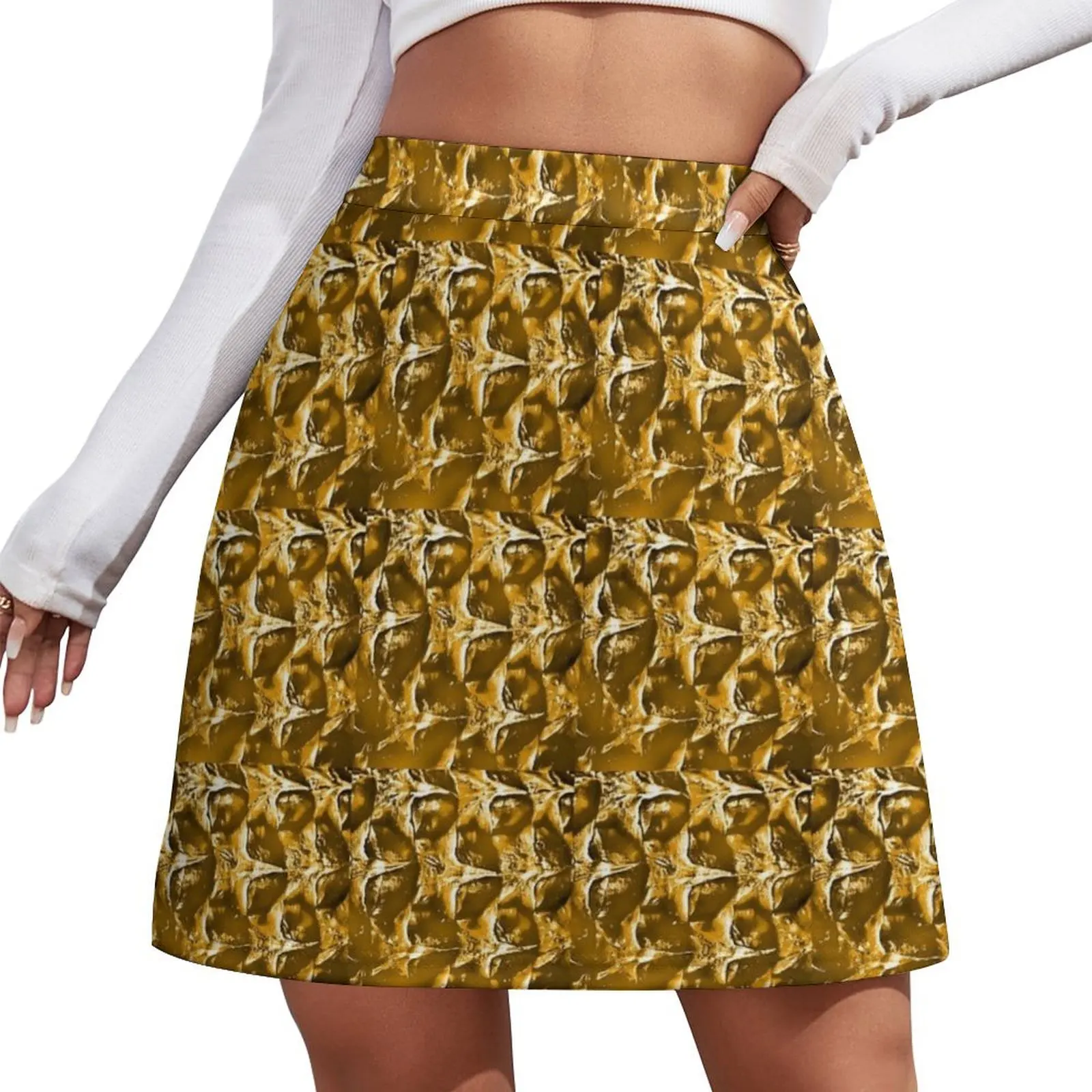 

Sweet Gold Mini Skirt Women skirts clothes korean women's clothes