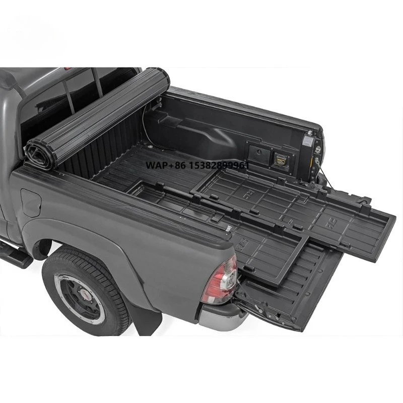 Easy Tailgate Access Heavy-Duty Stainless Steel Matte Black Bed Cargo Tray for Pickup Truck Bed Tacoma Tundra