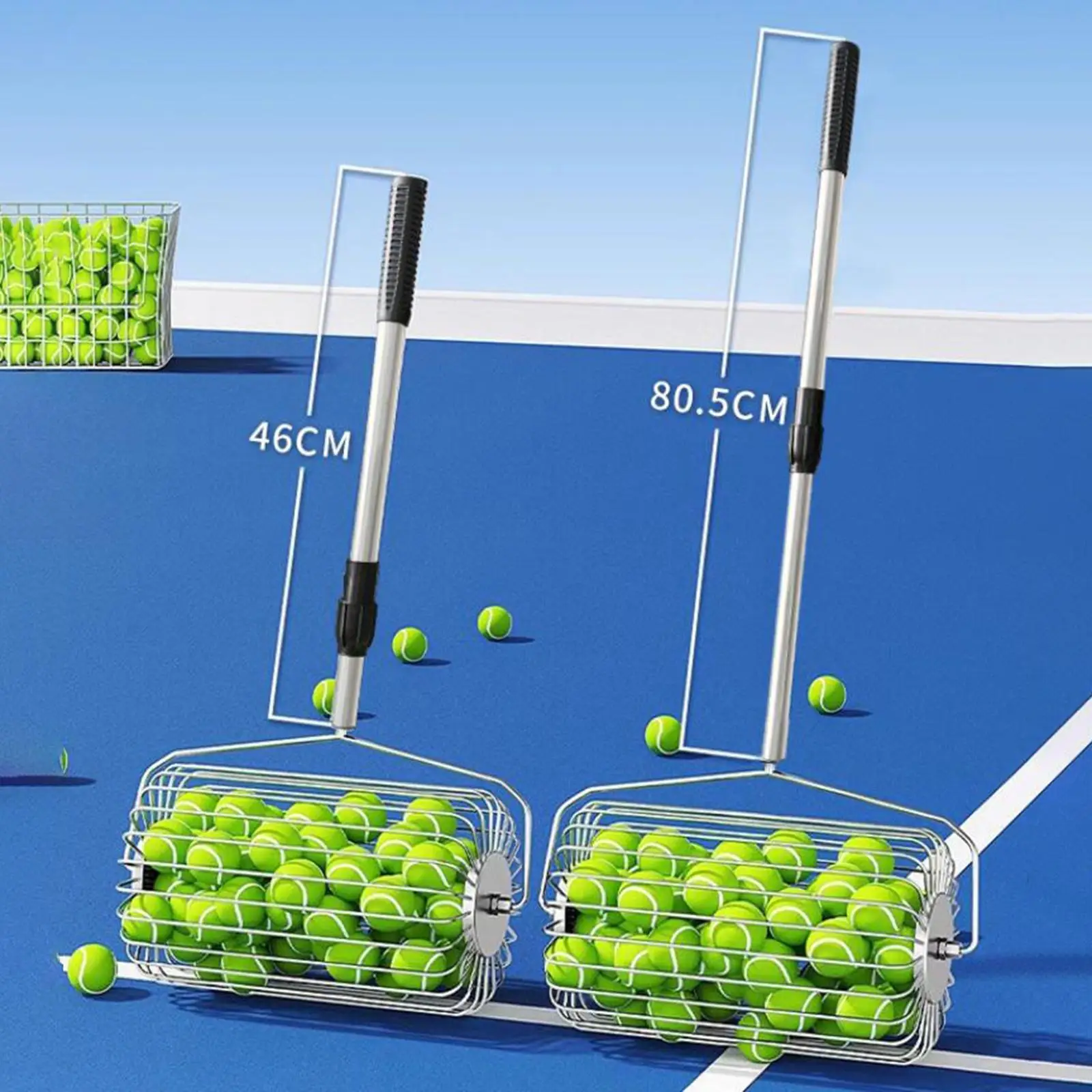 

Tennis Ball Picker Upper Training Accessory Telescopic Portable Roller Golf