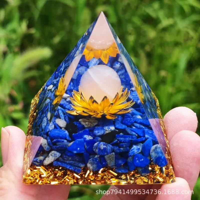 5cm orgonite Crystal Pyramid Chakra Spiritual Orgone Pyramid And Generator With Emf Protection For Reiki Healing