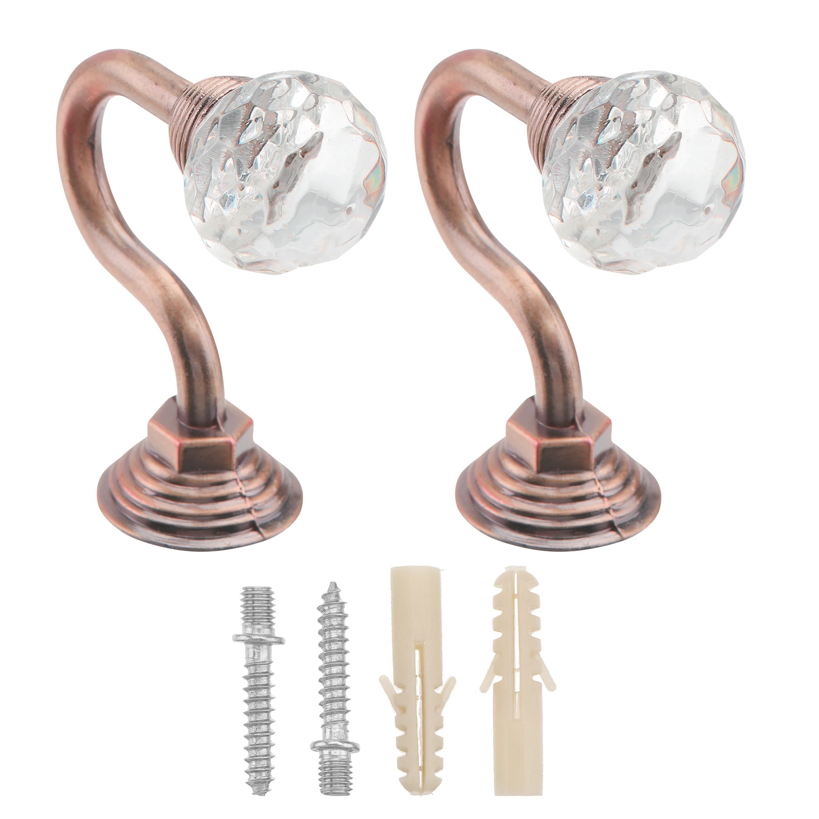 

2 Pcs Curtain Hook Wall Hooks Heavy Duty Decorative for Drapes Curtains Window Side