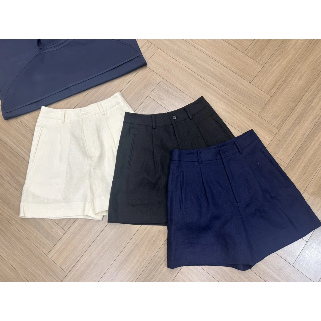 New Summer Linen Shorts For Women High Waist Slim All-Match Casual Wide Leg Shorts For Women