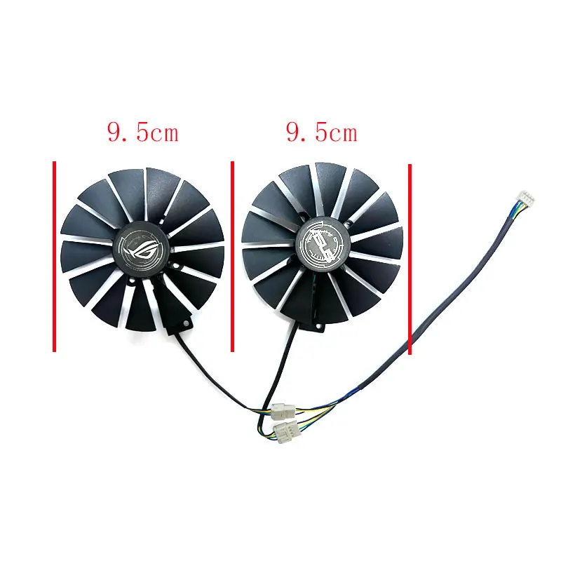 2 fans 95MM brand new for ASUS GeForce GTX1050 1050ti RX470 ROG STRIX OC graphics card replacement fan T129215SM