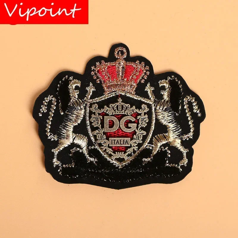 

Toothbrush Embroidery Metal Patch Letter Crown Lion Patches Appliques Clothes Jacket Badges for Clothing WF22831