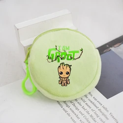 Disney Marvel Groot Plush Coin Purse Portable Cartoon Print Kids Child Wallet Purse Adult Teenage Coin BankCard Storage Bag Gift