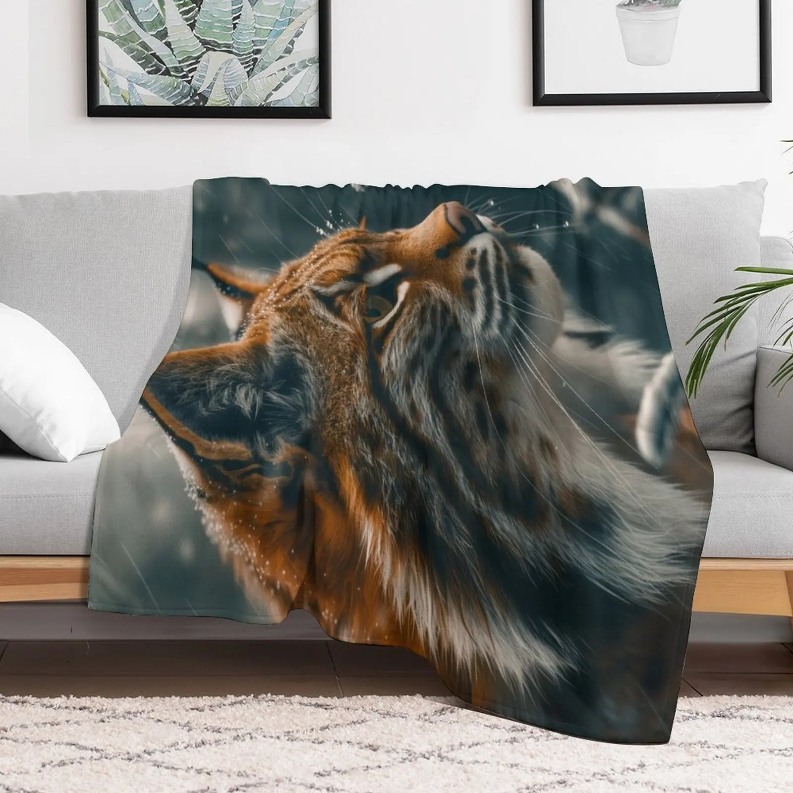 

Bobcat Winter Throw Blanket Flannels Bed linens Plush Decorative Beds Blankets