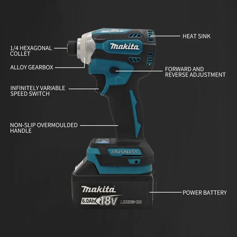 ماكيتا الأصلي DTD171 18 فولت شنيور يعمل بالبطارية اللاسلكي فرش مفك كهربائي قابلة للشحن الحفر سائق ماكيتا أداة السلطة