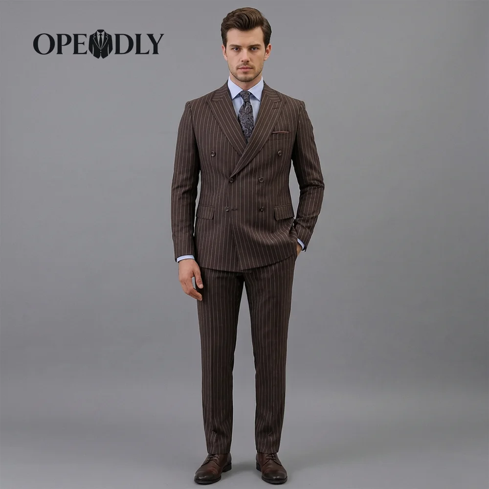 

OPEODLY Men's Slim Fit 3 Piece Tuxedo Suit One Button Blazer Jacket Vest Pants Set for Formal Wedding And Business Occasions