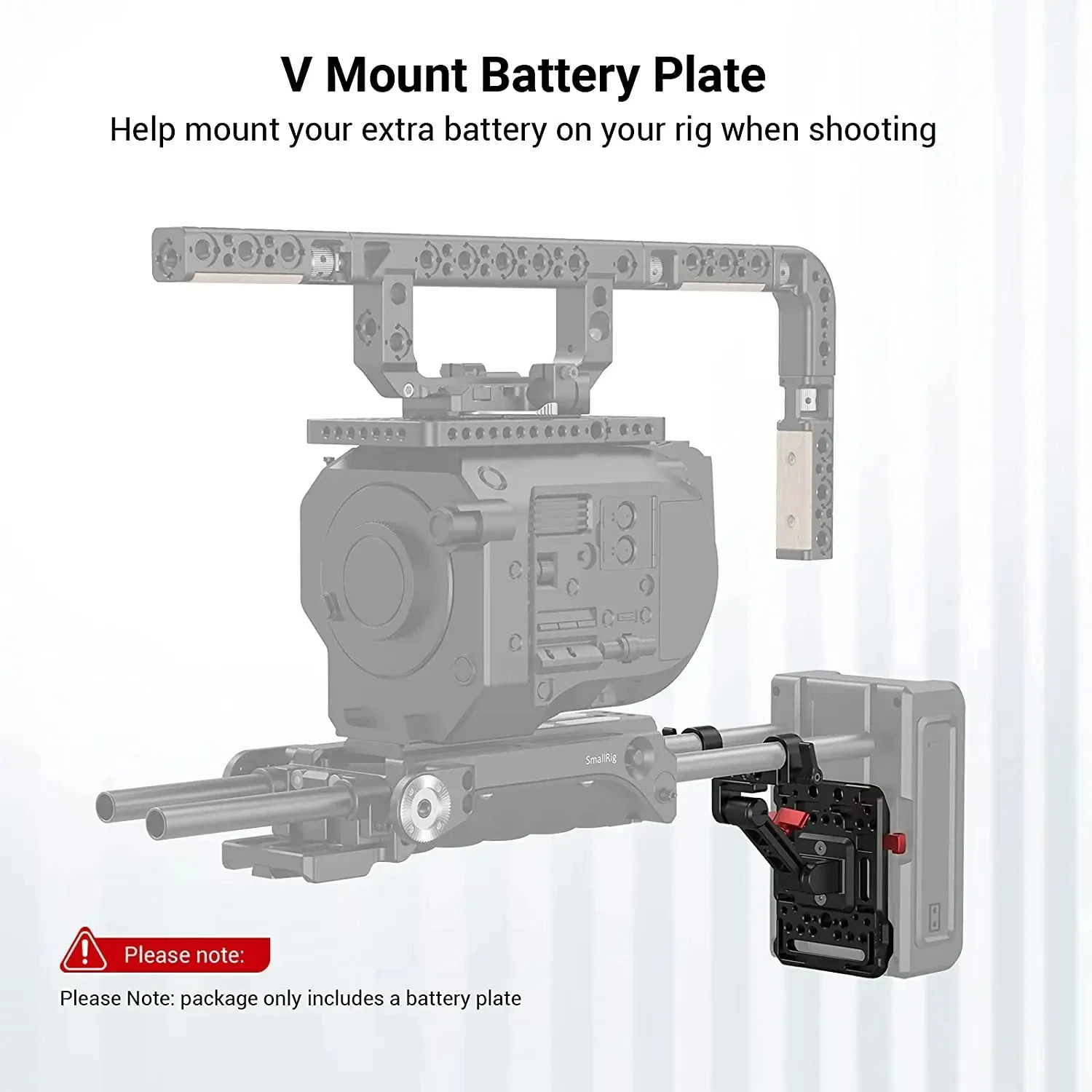 Piastra batteria per montaggio a V SmallRig con braccio regolabile con morsetto per asta da 15MM adattatore per piastra batteria con blocco a V Standard per alimentatore